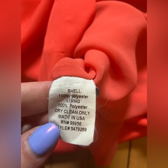 Shoshanna Cinch Waist Red Orange Dress - Picture 3 of 9